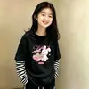 Camiseta de Manga Larga a Rayas de Algodón Puro Estilo Coreano para Niñas 2026 Nuevo Estilo Primavera/Otoño Talla Mediana a Grande Infantil Holgada Camiseta Básica de Cuello Redondo