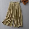 Tiro Real de Pantalones de Pierna Ancha de Nueve Puntos, Pantalones Rectos Casuales de Verano para Mujer, Pantalones Falda de Estilo Popular Nuevo 2026, Pantalones Retro Sueltos