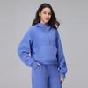 Sudadera con capucha de terciopelo cálida de otoño e invierno con media cremallera, holgada para uso exterior, gruesa, deportiva, para fitness, casual, para yoga, para mujer