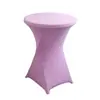 Atacado Decoração de Hotel Casamento Barra de Coquetéis Toalha de Mesa Redonda Poliéster Cor Sólida Toalha de Mesa Elástica Redonda Decoração de Casamento
