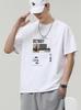 Camiseta de Manga Curta para Homens, Algodão Puro, Gola Redonda Solta, Marca da Moda, Comércio Exterior, Camiseta Transfronteiriça, Dropshipping de Peça Única, Camisa de Manga Curta Marca da Moda