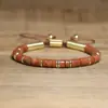 Pulsera tejida a mano de arena natural de moda de venta caliente transfronteriza, pulsera de cuentas espaciadoras doradas, joyería exquisita para mujer