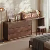 Tocador y Cómoda de Madera Maciza Cuidadosamente Seleccionados, Modelo Nuevo para Dormitorio, Mesa de Maquillaje Minimalista Moderna, Gabinete de Almacenamiento de Mesita de Noche Estilo Mediados de Siglo
