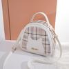 Bolso de mujer 2023, estilo coreano, moderno, dulce, bonito, con estampado de cuadros y gato en contraste, bandolera de media caña, bolso de hombro