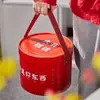 Cubo de Snacks de Nueces Redondas Rojas Baicaowei con Asa, Cilindro de Papel, Entrega Directa de Fábrica