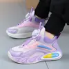 Zapatillas Casuales Ligeras, Transpirables, Cómodas y de Moda para Niñas, con Hebilla Giratoria, Zapatos para Niños, Estilo de Malla, Niños Medianos y Grandes