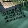 Europa e Estados Unidos os brincos mais vendidos personalidade folhas em forma de V borboleta diamante abertura eletroforese preto conjunto de 16 peças clipe de orelha atacado