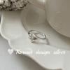Joyería de Plata Estilo Ins Dongdaemun de Corea del Sur Plata de Ley S925 Anillo Abierto de Corazón Gota de Agua Cola de Pez Diseño de Nicho para Mujeres