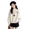 Suéter blanco para niña con cuello semi-alto, nuevo modelo de invierno 2026, tejido grueso para niños mayores, camisa básica para estudiantes de secundaria