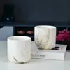 Taza de Aromaterapia de Cerámica Imitación Mármol Veta de Madera Estilo Ins Cuenco para Cera Contenedor DIY para Velas Escandinavo