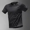 Camisa Delgada para Tiro Deportivo, Ropa de Fitness de Manga Corta, Camiseta de Entrenamiento de Secado Rápido, Ropa Fresca de Verano de Seda de Hielo para Correr para Hombre, Exterior