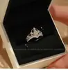 Xiyin Anel de Princesa Coroa Vendido Quente Anel de Casamento Anel Aberto Conjunto de 2 Peças Estilo Ins Anel Simples para Dedo Indicador