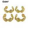 Wt-Jf361 Pulsera Unisex de Latón Abierto de Venta Caliente Única con Forma de Abanico Grande y Textura de Concha Dorada