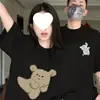 Camiseta Especial Ajustada de Algodón Puro Peinado para Pareja para Hombres y Mujeres, Diseño de Marca de Moda de Verano, Top Holgado de Manga Corta para Mujeres