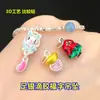Pegamento de Plata Pura S999 Colgante Bendición Árbol de Navidad Colgante Cristal Texto Juguete Cuerda Trenzada a Mano Collar Accesorios DIY