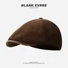 Gorra Retro Estilo Británico para Mujer, Boina Versátil para Primavera y Otoño, Moda de Sombrero Pequeño que Adelgaza la Cara, Tendencia para Circunferencia de Cabeza Grande