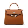 Bolso Estilo Nuevo Cuero Genuino Alta Calidad Bolso Kelly Primera Capa Piel de Vaca Gama Alta Gran Capacidad Portátil Bolso de Hombro Cruzado