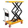 Camión plataforma móvil hidráulico manual con plataforma elevadora de 350 kg y 1,3 m en stock PTS350B