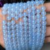Cuentas Sueltas de Aguamarina Chalcedony Azul Diablo Tipo Hielo Cuentas Redondas Pulsera DIY Collar Material de Cristal Accesorios de Joyería con Cuentas