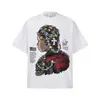 Steewell Comercio Transfronterizo se Especializa en Camisetas de Manga Corta Estampado Callejero Estilo Americano, Corte Holgado, Tejido Grueso, Cuello Pequeño, Tops de Media Manga de Moda