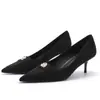 588-3 Sapatos de Salto Alto Sexy em Camurça para Mulheres, Bico Fino Salto Agulha, Sapatilhas Confortáveis, Elegantes Profissionais Ol Trabalho Sapatilhas Femininas