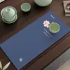 Porta-copos Estilo Chinês Absorvente Lama de Diatomáceas Tapete de Mesa Tapete de Chá Absorção de Água Secagem Rápida Dedicado para Copo Bule Bancada de Cozinha Tapete de Drenagem