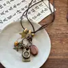 Novo Colar Étnico Chinês Borboleta para Mulheres, Corrente para Suéter Boho Retrô Zen, Corrente de Pescoço com Design de Nicho