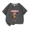 Roblox Camiseta de Verão Manga Curta para Meninos Roupas Infantis Blusão Infantil Gola Redonda Manga Meia-manga