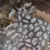 Adesivos de Unha com Glitter Tomoni DIY Estilo Exquisito Adesivos de Unha Adesivos de Unha de Renda Branca Retrô Estilo Misto