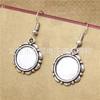 2 Colores DIY Accesorios de Joyería Base Gema del Tiempo Redondo Encaje Colgante Gancho para Arete Colgante con 14mm Interior
