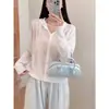 Cárdigan de Punto con Capucha y Cinta de Encaje de Color Sólido para Verano, Cárdigan Delgado de Punto para Mujer, Protección Solar, Top de Bambú y Lino Lavado
