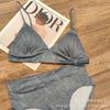 Set de Sujetador Inalámbrico Estilo Francés para Busto Pequeño, Push-Up, Camisola Sexy, Espalda Hermosa, Copa Triangular, Set de Sujetador y Ropa Interior Sin Costuras