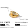 Anillo de Acero Inoxidable con Diseño Geométrico en Forma de Gota de Agua con Pedrería, Estilo Ins Moda Nueva, Joyería Minimalista de Lujo Ligero de Nicho
