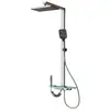 Cabezal de ducha de aluminio espacial gris pistola transfronterizo, cuatro funciones, presurizado, agua caliente y fría, pantalla digital, luz ambiental, para baño del hogar, venta al por mayor