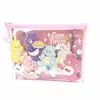 Sanrio Family Papelaria Fofa Cinnamoroll, My Melody, Pompompurin, Kuromi Bolsa com Zíper Conjunto de Lápis e Caderno
