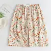 Pantalones de pijama de algodón y seda para mujer, Nuevo estilo de verano, Estampado de dibujos animados, Holgados, Casuales, Delgados, Para casa, Se pueden usar afuera, Pantalones de cinco puntos