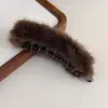 Pinza Giratoria Grande de Plátano Peludo para Mujeres en Otoño e Invierno Pinza Vertical para Cola de Caballo Alta Pinza para el Cabello Pinza Horizontal para Cabello Semiatado en la Parte Posterior de la Cabeza
