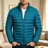 2026 Nueva Chaqueta Casual de Algodón de Color Sólido con Cuello Alto para Hombre Europeo y Americano, Talla Grande, Simple y a la Moda, Chaqueta Ligera de Algodón
