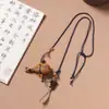 Talisán de Paz/Calabaza/Colgante Cuadrado de Siete Estrellas Ziwei Hui de Madera de Azufaifo Golpeada por el Rayo Estilo Versátil Elegante Tallado DIY Wenwan