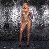Celebridade da Internet Europeia e Americana Ins Rede de Pesca Macacão Seda Prateada Livre Lingerie Sexy Feminina Macacão Preto Tentação Sexy Senso de Alto Nível