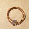 Pulsera de Nudo de Bambú con Hueso de Oliva, Pulsera de Hueso de Oliva Combinada con Ágata Roja, Pulsera del Ascenso a la Riqueza, Pulsera Artística para Pareja