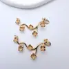 Cobre Chapado en Oro Alta Retención de Color Estilo Palacio Rama de Flor Antigua Pendientes Colgante DIY Hecho a Mano Pendientes Collar Pulsera Material Accesorios