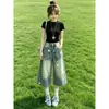 Pantalones Cortos de Verano Finos para Mujer Estilo Retro Americano 2026 Nuevo Estampado de Estrella de Cintura Alta Holgados de Pierna Ancha
