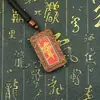 Colgante de madera de azufaifo natural alcanzada por un rayo, enviado directamente, colgante thangka pintado a mano con el mantra Zizhi, amuleto taoísta para protección