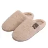 Zapatillas populares de lana de cordero y algodón, unisex, cálidas y engrosadas para invierno, para uso en interiores, antideslizantes, zapatillas de algodón esponjosas, perfectas para parejas