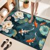 Alfombrilla Absorbente de Tierra de Diatomeas Estilo Chino Loto, Alfombrilla Antideslizante para Baño, Alfombrilla para Pies Resistente a Manchas, Felpudo de Entrada, Nueva Alfombrilla de Piso Estilo Chino