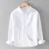 Camisa Casual de Manga Larga Transfronteriza para Hombre, Nuevo Estilo Primavera y Verano, Camisa Blanca de Moda Estilo Japonés para Hombre, Chaqueta de Comercio Exterior
