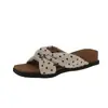 Sandalias de mujer para exteriores con tiras cruzadas y suela gruesa 2026 verano nuevo estilo vintage de lunares sandalias tipo chancla de playa