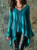 2026 Manga Larga Cuello Redondo Color Sólido Top Irregular para Mujer Europeo Americano Transfronterizo Amazon Otoño Invierno Stock Listo Ropa de Mujer