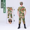 Traje de camuflagem infantil roupa de treinamento militar roupa de camuflagem para atividades ao ar livre meninos e meninas crianças de faculdade acampamento de treinamento de verão roupa para desempenho de treinamento militar